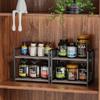 Giikin Countertop Shelf Organizer, 2 Tier Kitchen Spice Rack Organizer for Countertop, Wood Coffee Counter Shelf Organizer for Home (Grey, S) view 3