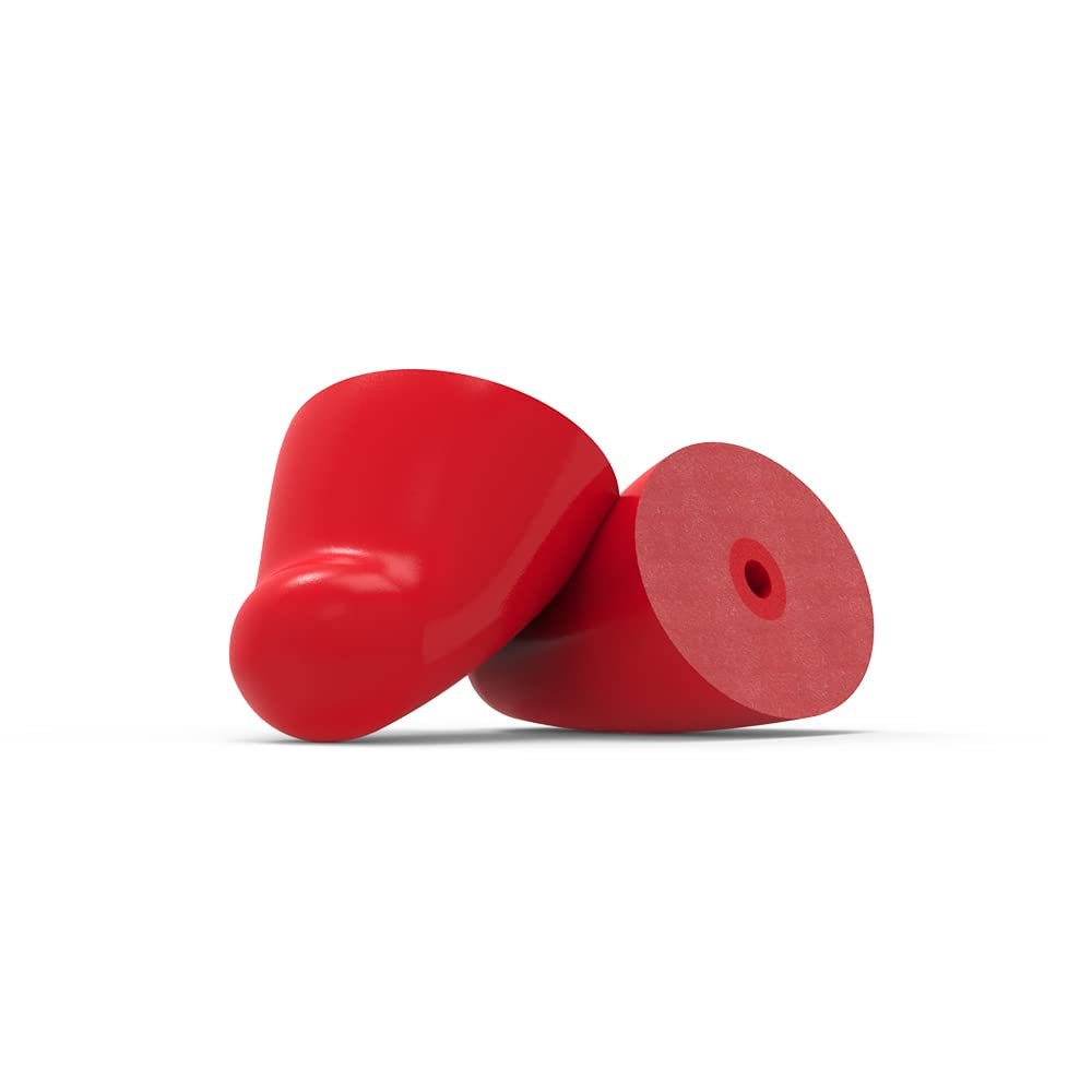 Flare Earshade Replacement Tips - Block Sound  Reusable Memory Foam Replacement Tips for Earshade and Earshade Pro - Red