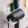 Hair Dryer Holder, Plastic Hair Tool Organizer Self Adhesive Bathroom Hair Dryer Rack Wall Mounted Hair Dryer Hanging Rack Organizer Home Decor, No Drilling view 3