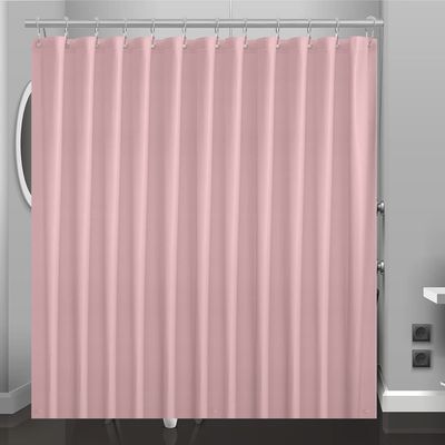Eazzier Bath Baby Pink Plastic Shower Curtain Or Liner, 72x72 Inch Lightweight Light Pink Plastic Bathroom Shower Showroom Inner Curtain with Rustproof Metal Grommet Holes and Weighted Magnets