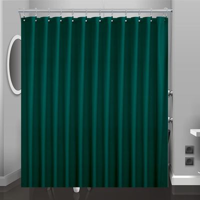 Eazzier Bath Dark Green Plastic Shower Curtain Or Liner, 72x72 Inch Lightweight Plastic Bathroom Shower Showroom Inner Curtain with Rustproof Metal Grommet Holes and Weighted Magnets
