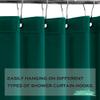 Eazzier Bath Dark Green Plastic Shower Curtain Or Liner, 72x72 Inch Lightweight Plastic Bathroom Shower Showroom Inner Curtain with Rustproof Metal Grommet Holes and Weighted Magnets view 2