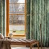 Linen Farmhouse Curtains for Living Room 84 Inch Length Floral Window Curtains Semi Blackout Drapes for Bedroom Country Room Darkening Curtains,1 Panel Green (Pinch Pleated Curtains, 63"W x 84"L) view 3