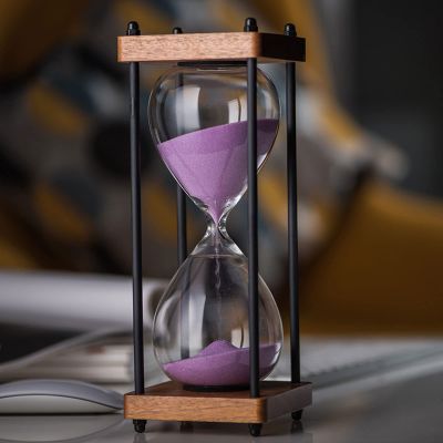 15 Minutes Hourglass Timer For Kids Hourglass Timer Sand Clock Sandglass Timer Child Safety Hourglass Antique Glass Sandglass Sandglass Classroom,Kitchen,Games,Home Office Decoration (Color : Purple