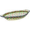 Polmedia Polish Pottery Platter with Handles 16-inch - Berry Burst Pattern Handmade in Boleslawiec Poland by Ceramika Artystyczna + Certificate of Authenticity view 1