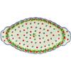 Polmedia Polish Pottery Platter with Handles 16-inch - Berry Burst Pattern Handmade in Boleslawiec Poland by Ceramika Artystyczna + Certificate of Authenticity view 2