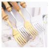 NEPIAN 6Pcs Gold Dinner Forks Dessert Fork Cutlery Set Imitation Bamboo Handle Dinnerware Stainless Steel Tableware Kitchen Silverware leisurely (Color : Silver) view 4