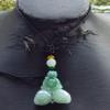 Certified Green Burma 100% Natural A Jade Jadeite Pendant Owl Peach Necklace 573347 GS view 2