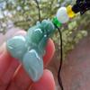 Certified Green Burma 100% Natural A Jade Jadeite Pendant Owl Peach Necklace 573347 GS view 4