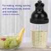 Salad Dressing Shaker for Mixing Ranch And Sauce, One Hand Leak Proof Spout Lid for Pouring And Measurement Marks With Good Grip Rubber, Italian Dressing Shaker Oil And Vinegar (Bl view 3