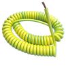 1Pc Yellow/green Spring Spiral Cable Yellow-Green Ground Wire Single Core 20/18/17/15/13/11/9/7AWG Shrinkable Cable Copper Wire Telescopic Wire ( Size : Stretch 5 Meters , Color : 18AWG 0.75mm2 ) view 1