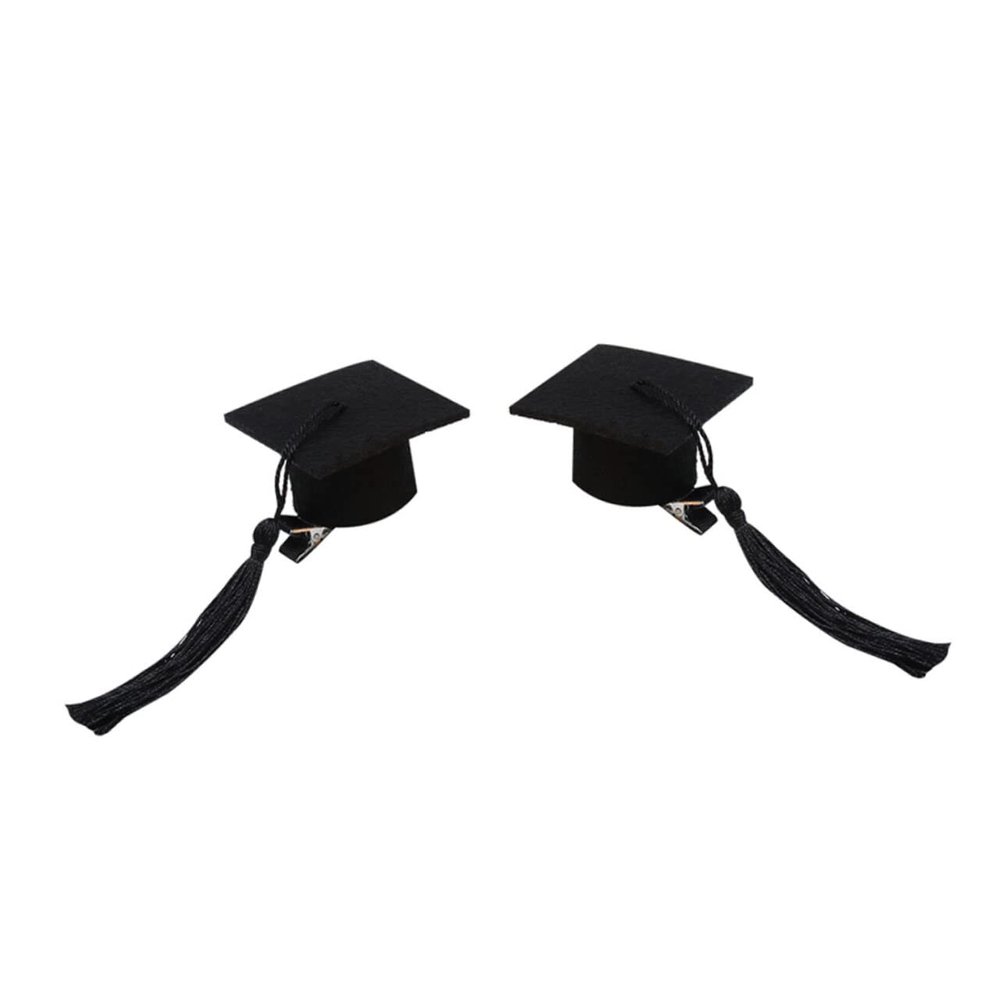jojofuny 2pcs Graduation Party Hair Clips Mini Doctoral Hat Hairpins Tassel Decor for Graduation Ceremony Fun Hair Props for Celebrating Grads for Theme Parties and Special Occasions