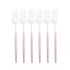 NEPIAN Black 6Pcs/Set Cutlery Set Dessert Forks Stainless Steel Set Cake Fork Salad Forks Tableware Set Kitchen Flatware Silverware Set leisurely (Color : Pink Silver) view 1