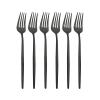 NEPIAN Black 6Pcs/Set Cutlery Set Dessert Forks Stainless Steel Set Cake Fork Salad Forks Tableware Set Kitchen Flatware Silverware Set leisurely (Color : Pink Silver) view 2