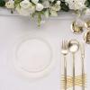 Balsa Circle 12 Clear 7 in Round Glittered Disposable Round Plastic Salad Dinner Plates Wedding Party Events Decorations Supplies view 3