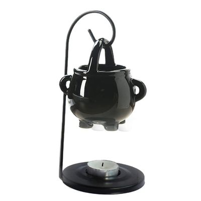 Essential Oil Burner Wax Melt Burner,Hanging Cauldron Oil Burner,Aromatherapy Aroma Burner Ceramic Oil Diffuser Candle Tealight Oil Warmer Yoga Spa Home Bedroom Decor Housewarming Gift (Black)