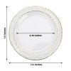 Balsa Circle 10 Clear 7.5-Inch Round Plastic Salad Plates Gold Hammered Trim Disposable Wedding Reception Party Events Tableware view 2