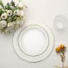 Balsa Circle 10 Clear 7.5-Inch Round Plastic Salad Plates Gold Hammered Trim Disposable Wedding Reception Party Events Tableware view 3