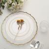 Balsa Circle 10 Clear 7.5-Inch Round Plastic Salad Plates Gold Hammered Trim Disposable Wedding Reception Party Events Tableware view 4