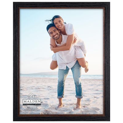 Malden International Designs 8 x 10 Two Tone Black and Walnut Picture Frame