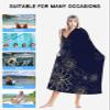 Beach Towel 35x71In Quick Dry Bath Towels, Sand Proof Microfiber Beach Blanket Idyllic Chic Lines Plant Blossoms Flower Oversized Absorbent Pool Blankets for Adult/Boys/Girls/Teens Navy Blue view 2