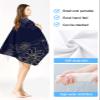 Beach Towel 35x71In Quick Dry Bath Towels, Sand Proof Microfiber Beach Blanket Idyllic Chic Lines Plant Blossoms Flower Oversized Absorbent Pool Blankets for Adult/Boys/Girls/Teens Navy Blue view 3