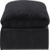 Meridian Furniture 189Black-Ott Comfy Collection Modern | Contemporary Velvet Upholstered Ottoman with Soft Black Velvet, Down Feather Cushions, 39" W x 40" D x 20" H, Black view 3