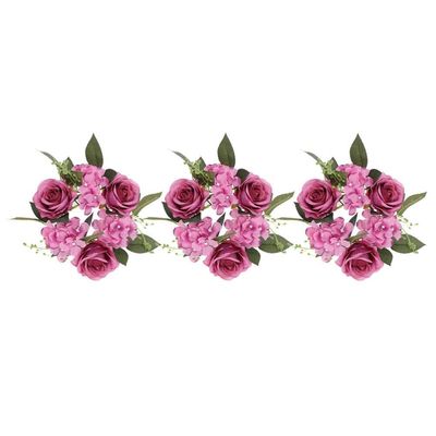 3pcs Artificial Rose Candle for Table Decor Elegant Floral Wreath for Weddings Parties Lightweight Realistic Design Centerpiece for Home Decoration