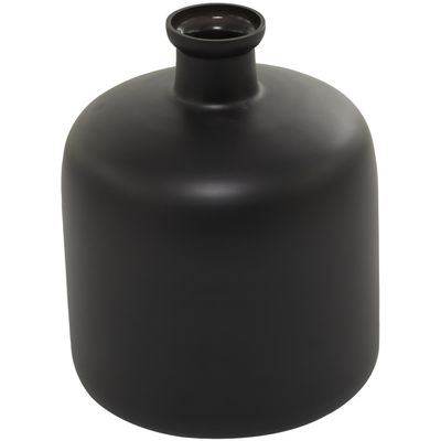 Deco 79 Glass Handmade Decorative Vase Centerpiece Vase, Flower Vase for Home Decoration 10" x 10" x 12", Black