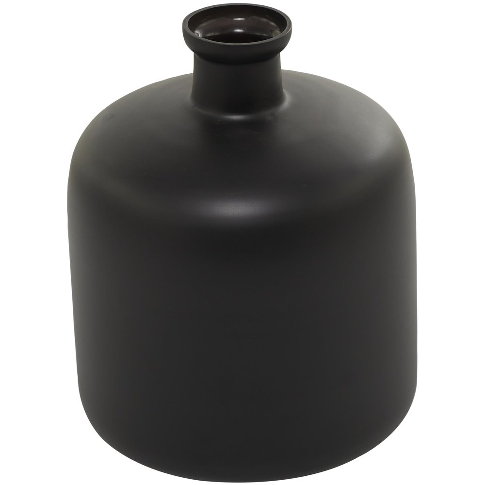 Deco 79 Glass Handmade Decorative Vase Centerpiece Vase, Flower Vase for Home Decoration 10" x 10" x 12", Black