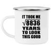 Designsify Gifts, 94th Birthday Took Square Root of 8836 Years To Look Good, 12oz Camping Mug Stainless Steel Enamel Tea-Cup with Handle - for Anniversary Christmas Mothers Day Fathers Day Party view 1