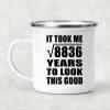 Designsify Gifts, 94th Birthday Took Square Root of 8836 Years To Look Good, 12oz Camping Mug Stainless Steel Enamel Tea-Cup with Handle - for Anniversary Christmas Mothers Day Fathers Day Party view 2