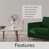 Hunter Classic D12 Portable Desk Fan 12 inch, 3 Speed, Brushed Nickel, 97315 view 4