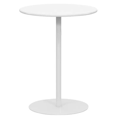 Counter Bistro Pub Tables, Metal End Table/Side Table/Nightstand/Round Small Table for Living Room, Patio, Sunroom, White (Size : Dia 70 x H 72cm)
