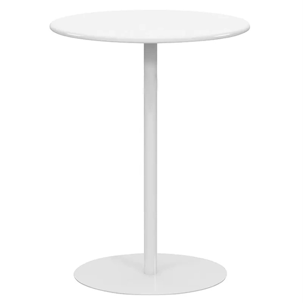 Counter Bistro Pub Tables, Metal End Table/Side Table/Nightstand/Round Small Table for Living Room, Patio, Sunroom, White (Size : Dia 70 x H 72cm)