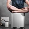 Garbage Recycling Bin 18L/24LHousehold Stainless Steel Trash Can Large Classified Trash Can Kitchen Living Room Office Double Trash Wastepaper Basket Kitchen Trash Can (Color : Silver, Size : 24l) view 4