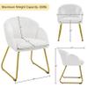 Yaheetech Velvet Dining Chair, Flower Shaped Armchair with Golden Legs, Upholstered Side Chair for Kitchen Dining Room Living Room, Set of 2, White view 3