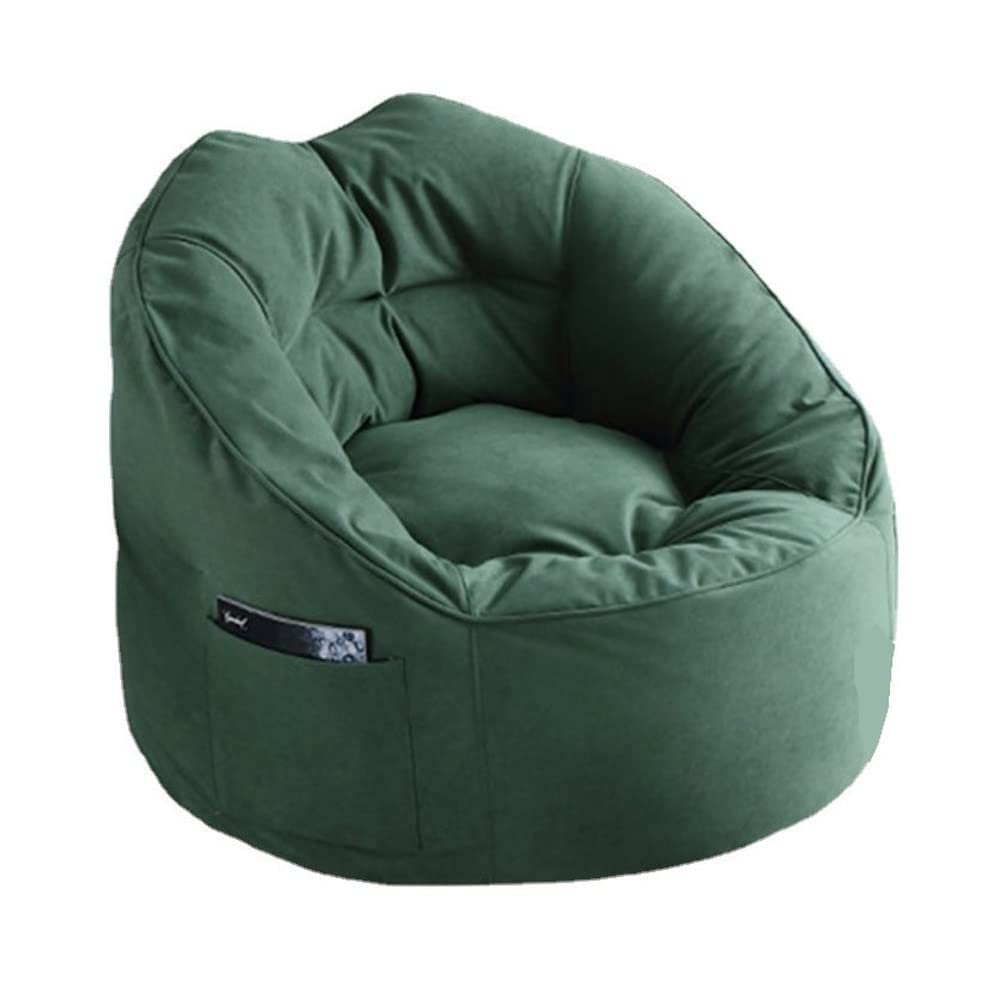 SXBCyan Bean Bag Chair Cover (Without Filler) Lazy Sofas Cover Cotton Lounger Chairs Seat Bean Bag Pouf Puff Couch Tatami Living Room Beanbags(Single-Green)