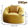 SXBCyan Bean Bag Chair Cover (Without Filler) Lazy Sofas Cover Cotton Lounger Chairs Seat Bean Bag Pouf Puff Couch Tatami Living Room Beanbags(Single-Green) view 3