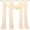 Altsuceser Wedding Arch Draping Fabric 2 Panels Fabric Drapes Arbor Drapery Wedding Ceremony Reception Swag Decorations, Sheer Backdrop Curtain for Party Ceiling Decor Champagne view 1
