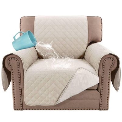 H.VERSAILTEX Chair Sofa Slipcover Sofa Cover 100% Waterproof Couch Cover Furniture Protector Cover with Elastic Straps for Pets Kids Children Dog Cat(Chair, Coconut Milk)