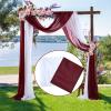 Altsuceser Wedding Arch Draping Fabric 2 Panels Fabric Drapes Arbor Drapery Wedding Ceremony Reception Swag Decorations, Sheer Backdrop Curtain for Party Ceiling Decor White & Red view 3
