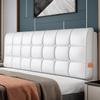 ZZYK Leather Headboard Pillow,Solid Color Rectangle Headboard Reading Pillow,Headboard Upholstered Bed Backrest Large Bolster Wedge Pillowboard Headboard,White,No Headboard 59" view 1