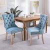 SoarFlash Velvet Dining Chairs Set of 2, Tall Back Side Chair, Modern Upholstered High-end Tufted Side Chair with Button Back Ring, Solid Wood Legs Sky-Blue view 1