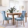 SoarFlash Velvet Dining Chairs Set of 2, Tall Back Side Chair, Modern Upholstered High-end Tufted Side Chair with Button Back Ring, Solid Wood Legs Sky-Blue view 2