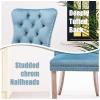 SoarFlash Velvet Dining Chairs Set of 2, Tall Back Side Chair, Modern Upholstered High-end Tufted Side Chair with Button Back Ring, Solid Wood Legs Sky-Blue view 4