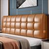 ZZYK Leather Headboard Pillow,Solid Color Rectangle Headboard Reading Pillow,Headboard Upholstered Bed Backrest Large Bolster Wedge Pillowboard Headboard,Brown,No Headboard 35.4" view 1