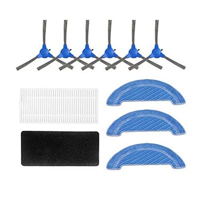 Replacement Hepa Filter Mop Cloth Main Side Brush Kits Compatible with Cecotec Conga 1790 Ultra 1090 Robotic Vacuum Cleaner Spare Parts (Set K)