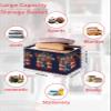 Flower Flag Large Storage Baskets Bins Country Rustic Independence Day Stars Stripes Collapsible Storage Box Laundry Organizer for Closet Shelf Nursery Kids Bedroom 2 Pack 15x11x9.5 view 2