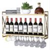 ALDEPO Wine Rack Wall Mounted Wine Bottle Display Rack/Bottle Holder Glass Rack/Wall Mounted Wine Bottle Holder/Wine Shelf and Glass Rack/Cork Storage Store Red, White, Champagne view 1